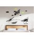 WST013 - 3D European Black Airplane Removable Wall Sticker